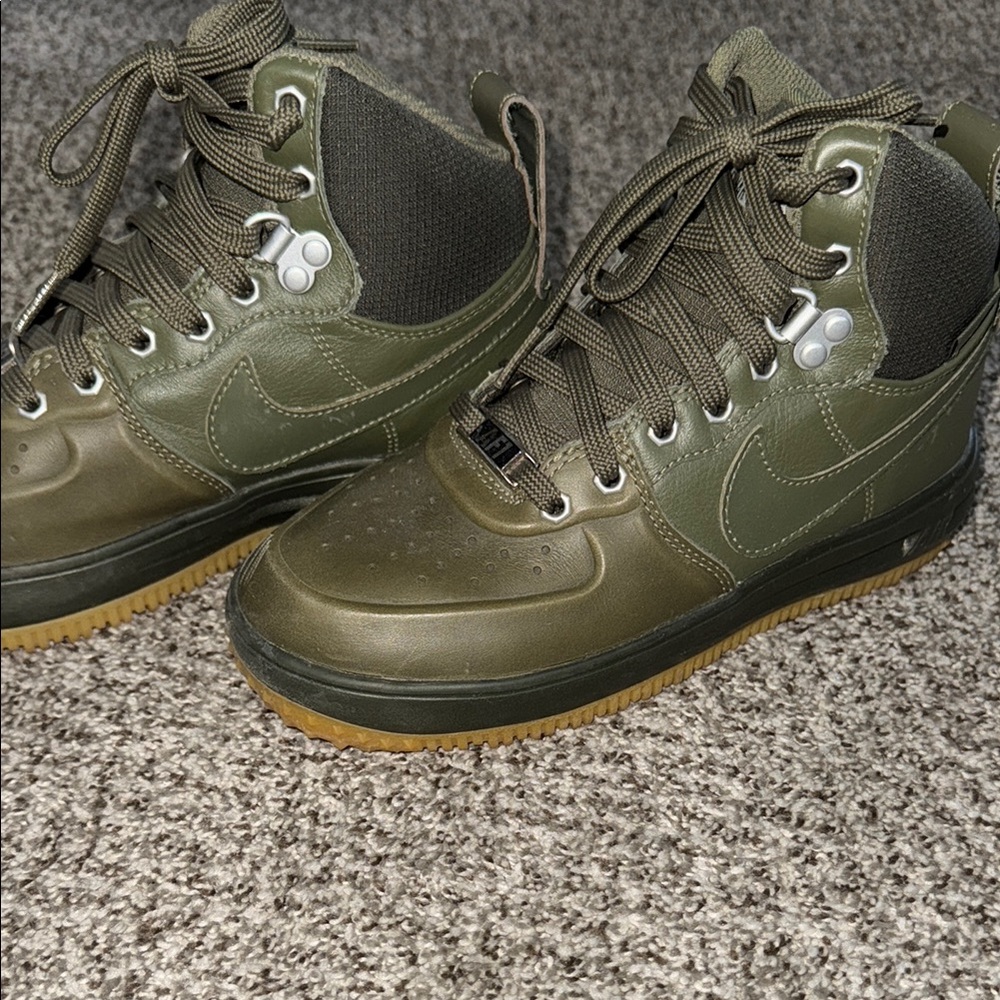 Faux Boys Airforce 1 Olive Green High-Top Sneakers